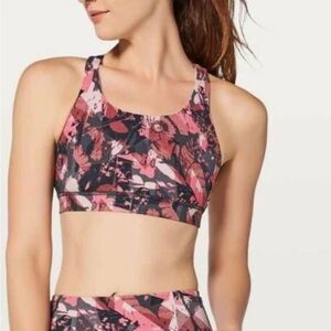 LULULEMON Energy Bra Nulux Translucence Alpine Strappy Bra Medium Support size 4